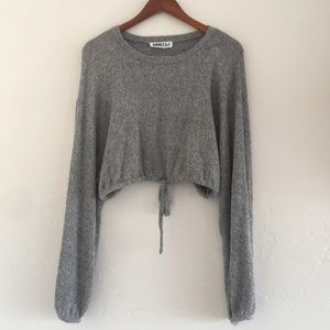 Gray Crop Sweater